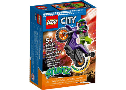 Wheelie na motocyklu kaskaderskim LEGO City 60296 