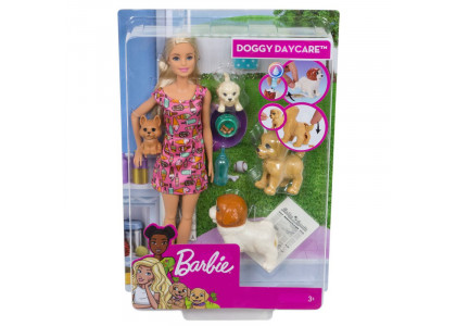 Lalka i zwierzątka - Opiekunka piesków Barbie FXH08 