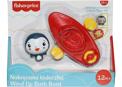 Zabawka do kąpieli - Nakręcana łódeczka + figurka Pingwin   
