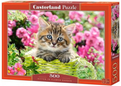 Kotek wśród kwiatów 500 elementów Puzzle Castorland 52974 