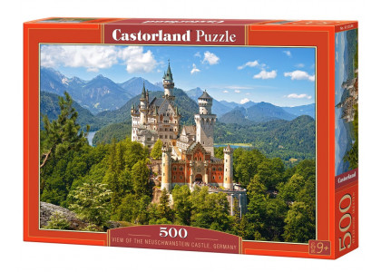 Widok na zamek Neuschwanstein 500 elementów Puzzle Castorland 53544 