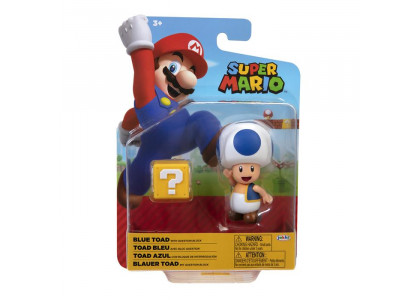 Figurka bohatera 10 cm - Blue Toad Super Mario 403114 / 40313 