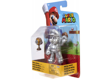 Figurka bohatera 10 cm - Srebrny Metal Mario Super Mario 403114 / 57902 