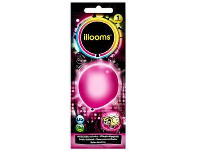 Balon Led Różowy 1-pak iLLooms 80052 