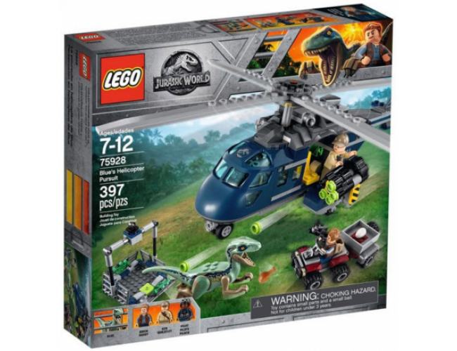 Pościg niebieskim helikopterem LEGO Park Jurajski 75928 
