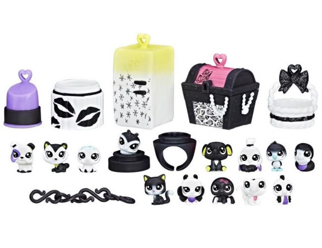 Black & White Zestaw Zwierzaków z różowym kuferkiem Littlest Pet Shop C1878 / C2894 