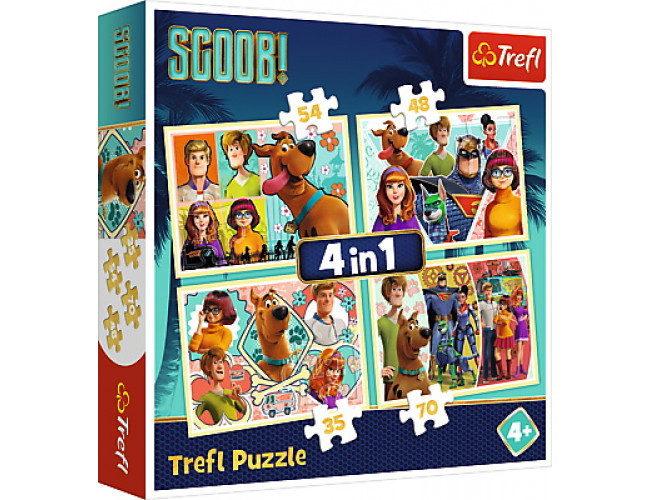 Scooby Doo i przyjaciele 4w1 35/48/54/70 elementyPuzzle Trefl34340
